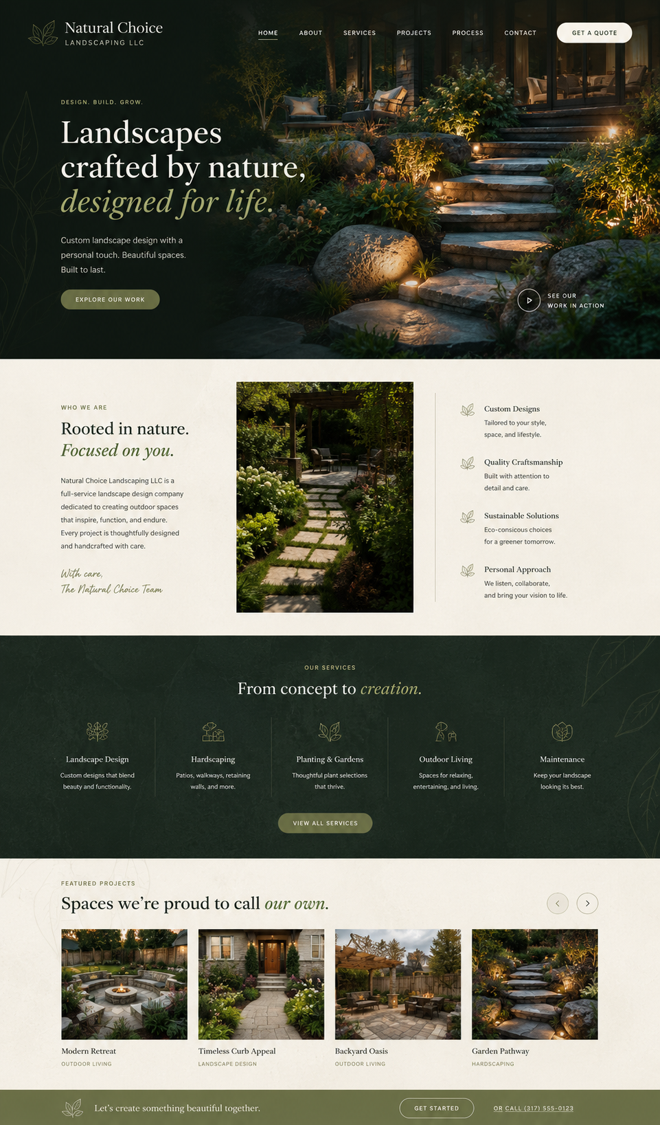 Natural Choice landscaping site — design reference